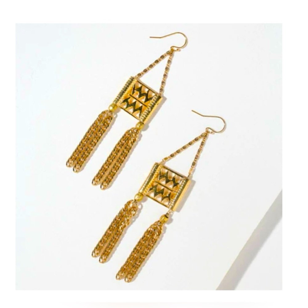 Vanessa Mooney Gold Calico Earrings